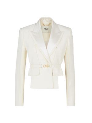 Shop Fendi Belted Peplum Wrap Blazer 